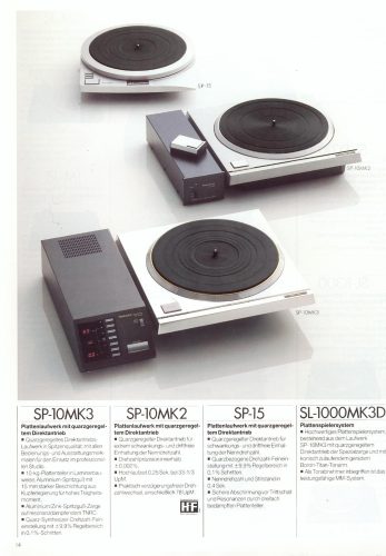 Catálogo Technics SP-10Mk3, SP-10Mk2 y SP-15