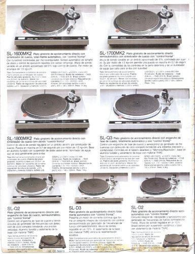 Catálogo platos giradiscos Technics