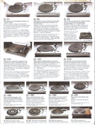 Catálogo platos giradiscos Technics