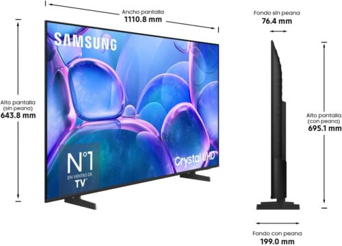 Medidas del Samsung Crystal UHD de 50 pulgadas.