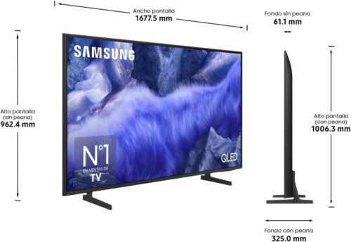 Dimensiones Samsung QLED QE1F de 75 pulgadas