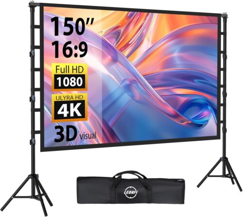 Pantalla de proyección con trípode de la marca LEORFI.