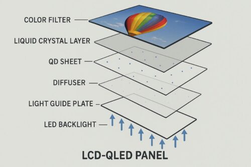 Estructura interna de un panel LCD-QLED
