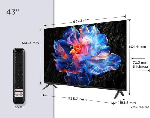 Medidas televisor TCL V6C de 43 pulgadas