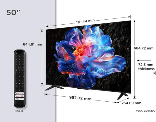 Medidas televisor TCL V6C de 50 pulgadas