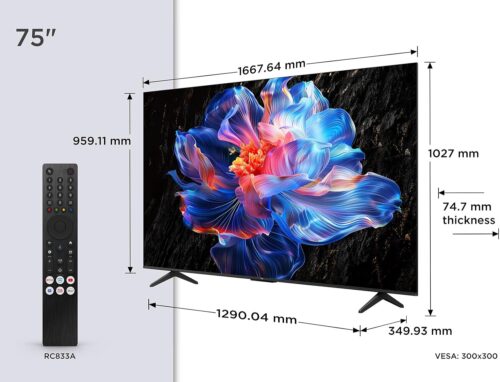 Medidas televisor TCL V6C de 75 pulgadas