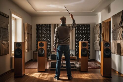 Un audiófilo se emociona escuchando su sistema hifi