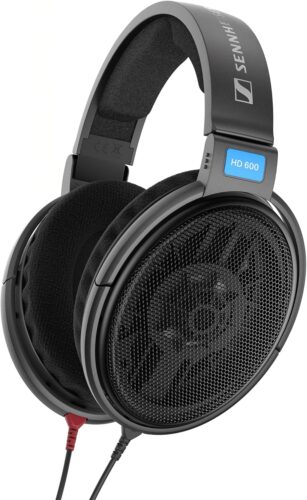Vista de los auriculares abiertos Sennheiser HD-600