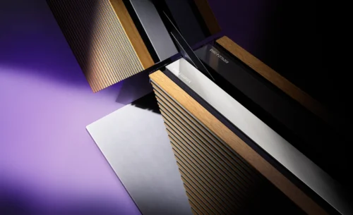 Detalle de la calidad de materiales y acabados del Bang & Olufsen Beovision Harmony.