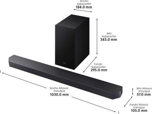 Dimensiones de la barra de sonido Samsung HW-Q600